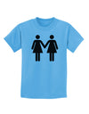 Lesbian Women Holding Hands LGBT Childrens T-Shirt-Childrens T-Shirt-TooLoud-Aquatic-Blue-X-Small-Davson Sales