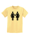 Lesbian Women Holding Hands LGBT Childrens T-Shirt-Childrens T-Shirt-TooLoud-Daffodil-Yellow-X-Small-Davson Sales