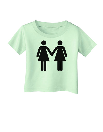 Lesbian Women Holding Hands LGBT Infant T-Shirt-Infant T-Shirt-TooLoud-Light-Green-06-Months-Davson Sales