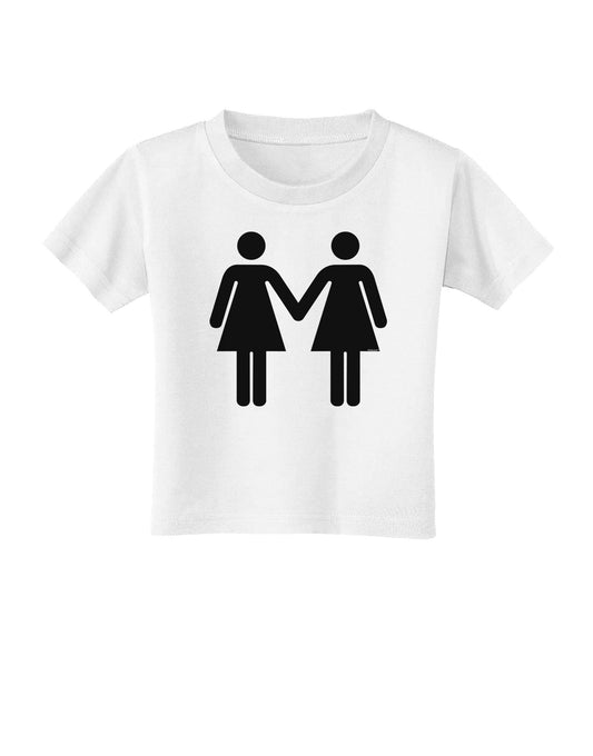 Lesbian Women Holding Hands LGBT Toddler T-Shirt-Toddler T-Shirt-TooLoud-White-2T-Davson Sales