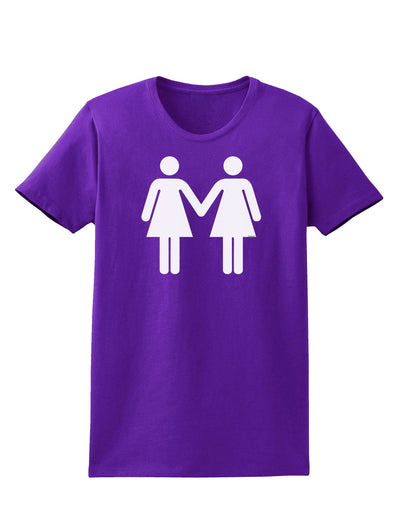 Lesbian Women Holding Hands LGBT Womens Dark T-Shirt-TooLoud-Purple-X-Small-Davson Sales