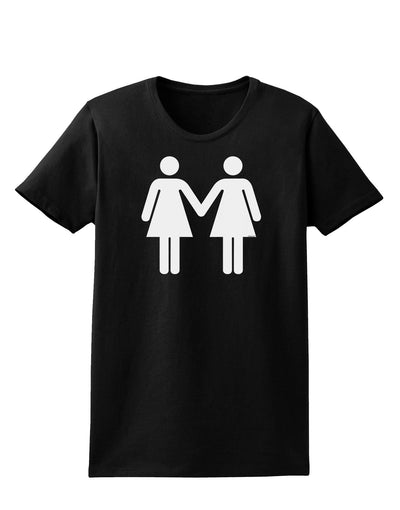 Lesbian Women Holding Hands LGBT Womens Dark T-Shirt-TooLoud-Black-X-Small-Davson Sales