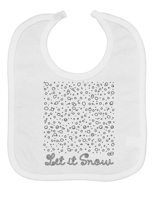 Let It Snow Falling Snowflakes - Christmas Baby Bib