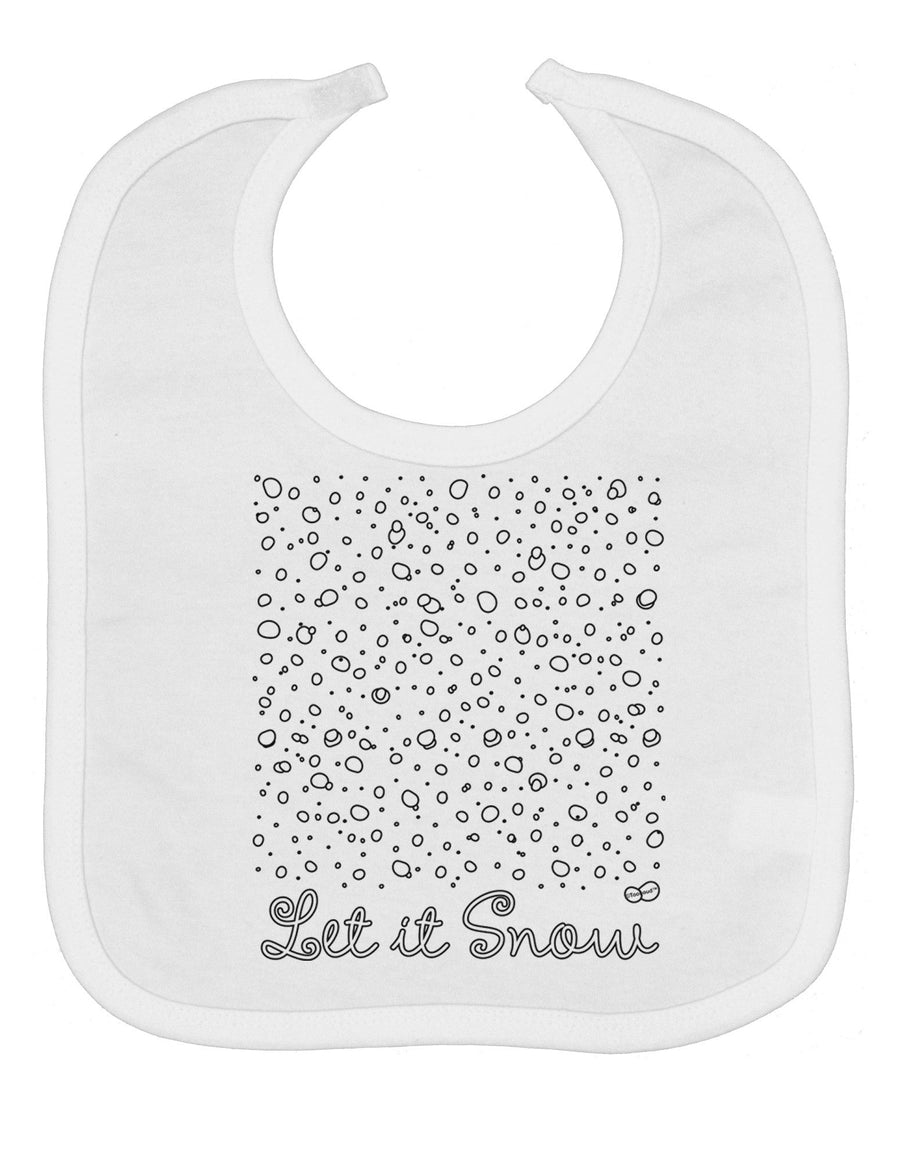 Let It Snow Falling Snowflakes - Christmas Baby Bib