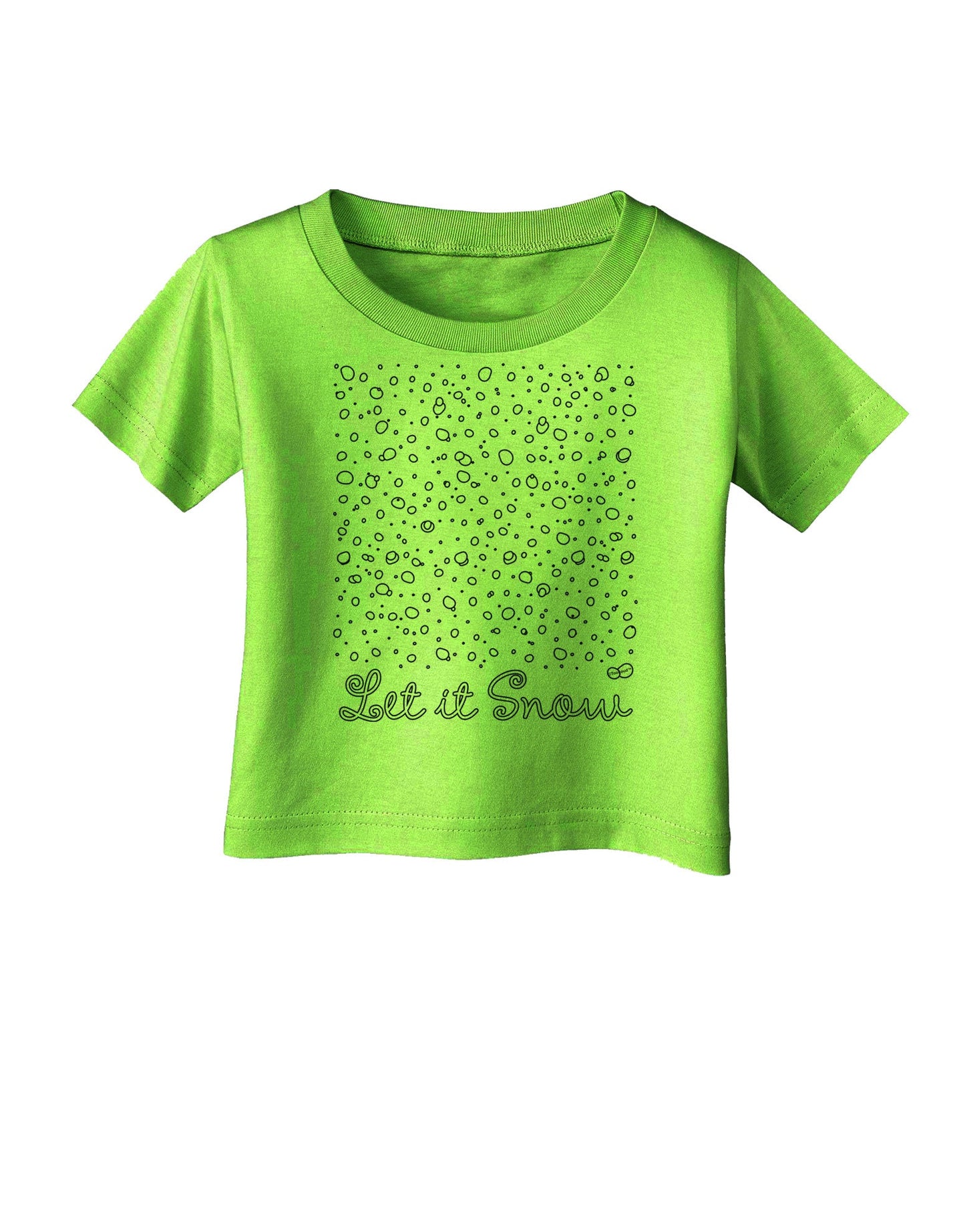 Let It Snow Falling Snowflakes - Christmas Infant T-Shirt-Infant T-Shirt-TooLoud-Lime-Green-06-Months-Davson Sales