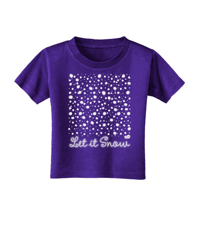 Let It Snow Falling Snowflakes - Christmas Toddler T-Shirt Dark-Toddler T-Shirt-TooLoud-Purple-2T-Davson Sales