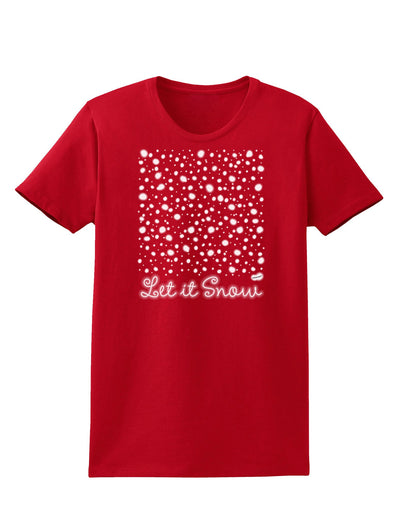 Let It Snow Falling Snowflakes - Christmas Womens Dark T-Shirt-TooLoud-Red-X-Small-Davson Sales