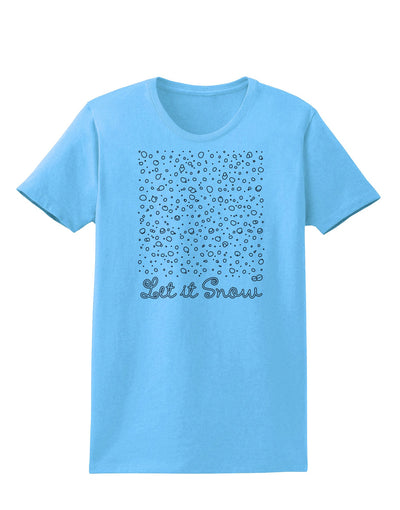 Let It Snow Falling Snowflakes - Christmas Womens T-Shirt-Womens T-Shirt-TooLoud-Aquatic-Blue-X-Small-Davson Sales