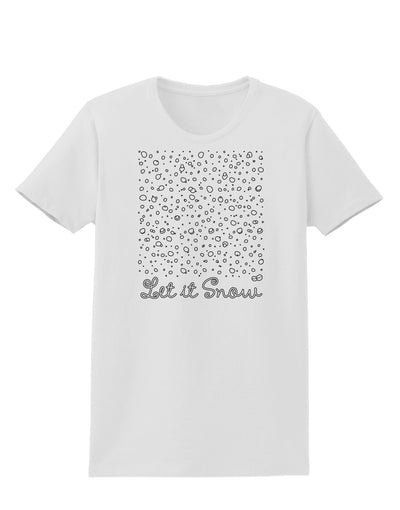 Let It Snow Falling Snowflakes - Christmas Womens T-Shirt-Womens T-Shirt-TooLoud-White-X-Small-Davson Sales