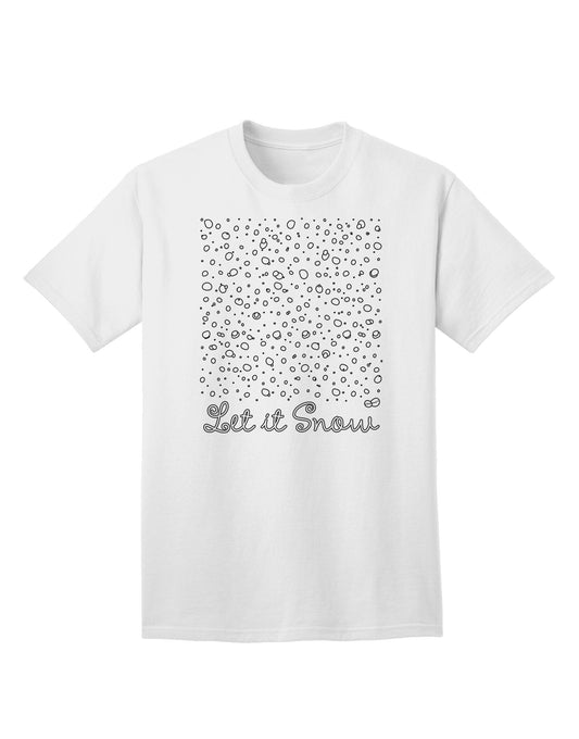 Let It Snow Falling Snowflakes - Premium Christmas Adult T-Shirt for Festive Elegance-Mens T-shirts-TooLoud-White-Small-Davson Sales