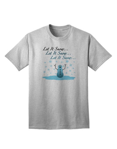 Let It Snow Happy Snowman Adult T-Shirt-Mens T-Shirt-TooLoud-AshGray-Small-Davson Sales