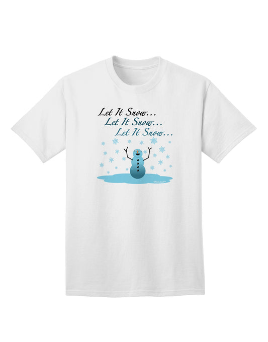 Let It Snow Happy Snowman Adult T-Shirt-Mens T-Shirt-TooLoud-White-Small-Davson Sales