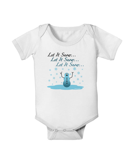 Let It Snow Happy Snowman Baby Romper Bodysuit-Baby Romper-TooLoud-White-06-Months-Davson Sales