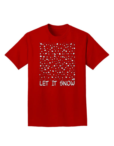 Let It Snow Text Snowflakes - Christmas Adult Dark T-Shirt-Mens T-Shirt-TooLoud-Red-Small-Davson Sales