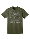 Let It Snow Text Snowflakes - Christmas Adult Dark T-Shirt-Mens T-Shirt-TooLoud-Military-Green-Small-Davson Sales