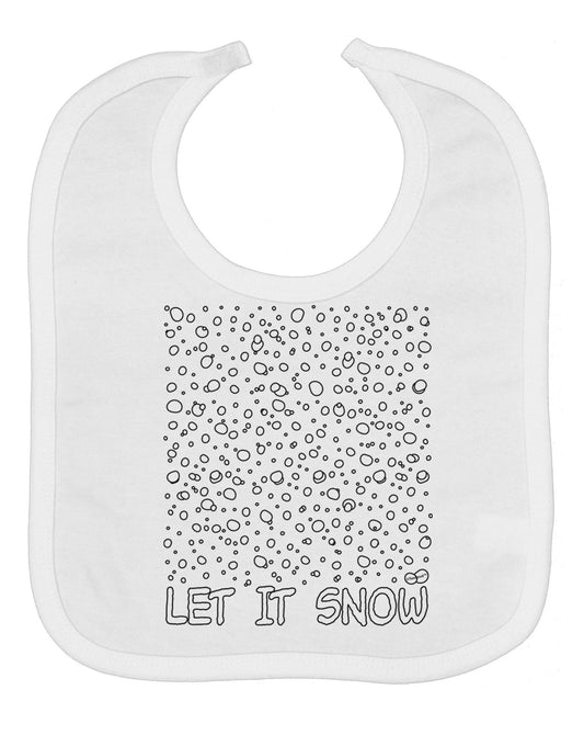 Let It Snow Text Snowflakes - Christmas Baby Bib