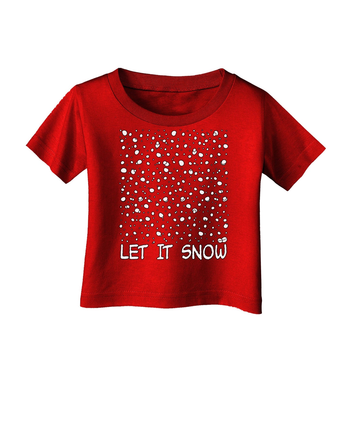Let It Snow Text Snowflakes - Christmas Infant T-Shirt Dark-Infant T-Shirt-TooLoud-Clover-Green-06-Months-Davson Sales