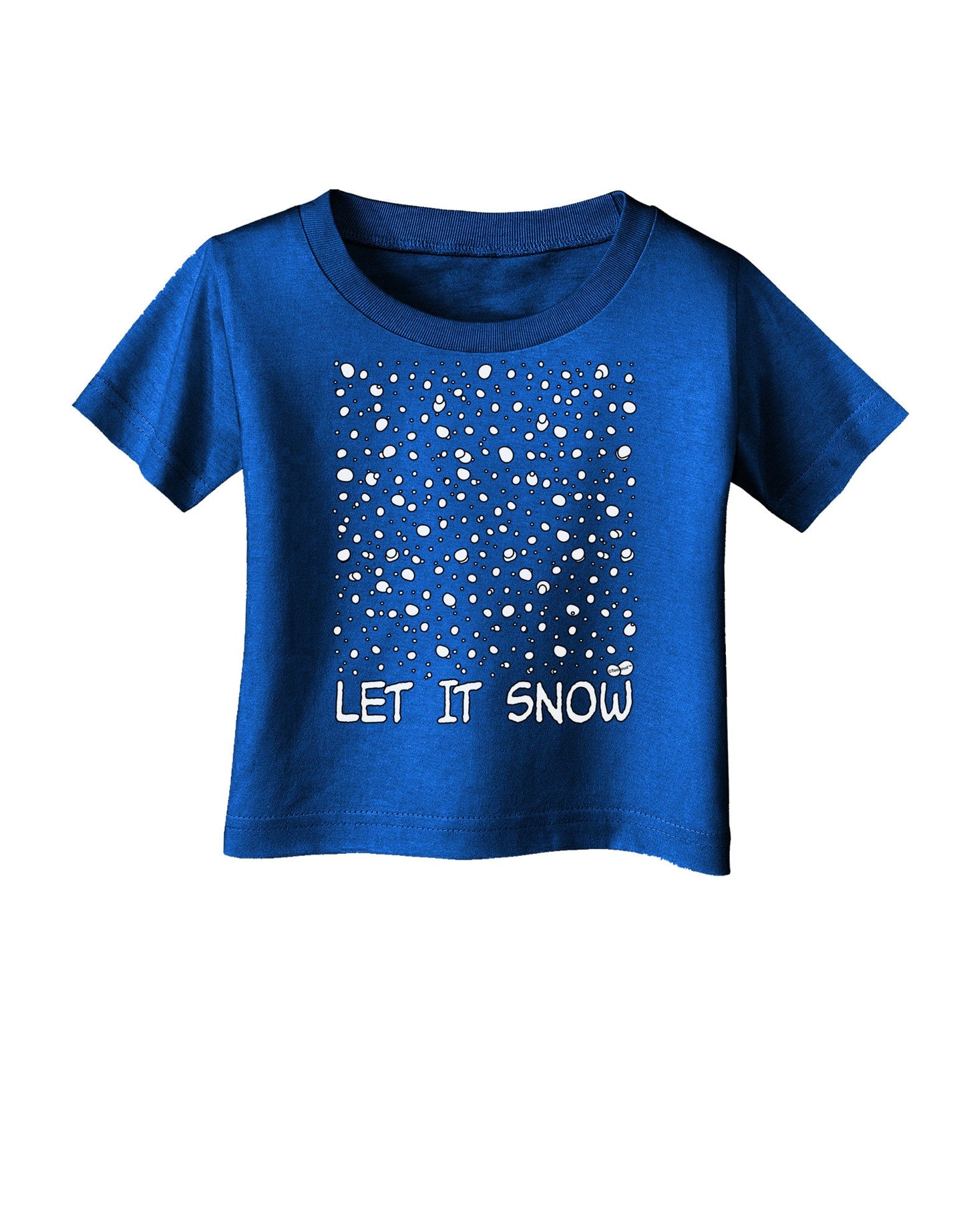 Let It Snow Text Snowflakes - Christmas Infant T-Shirt Dark-Infant T-Shirt-TooLoud-Red-06-Months-Davson Sales