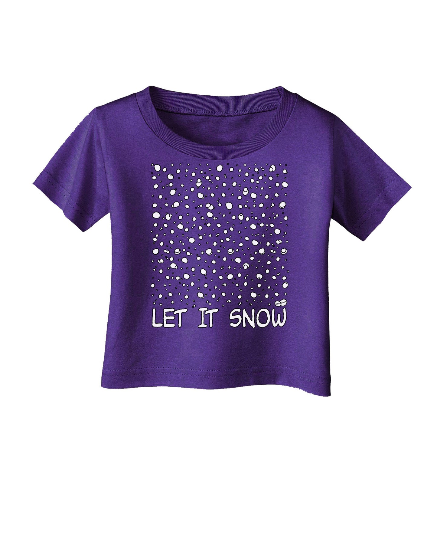 Let It Snow Text Snowflakes - Christmas Infant T-Shirt Dark-Infant T-Shirt-TooLoud-Purple-06-Months-Davson Sales