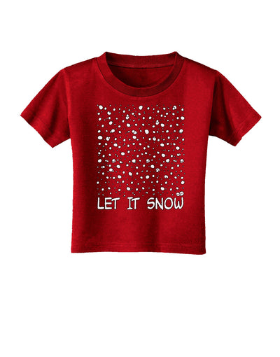 Let It Snow Text Snowflakes - Christmas Toddler T-Shirt Dark-Toddler T-Shirt-TooLoud-Clover-Green-2T-Davson Sales