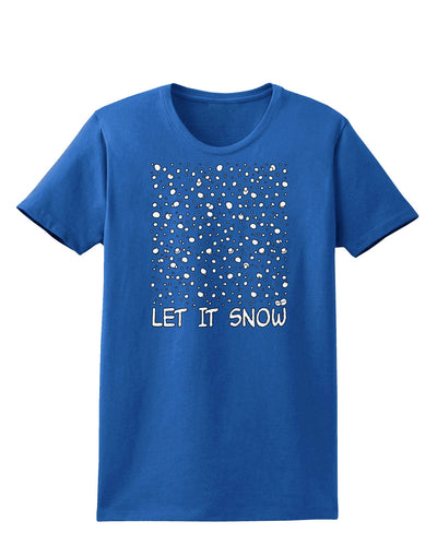 Let It Snow Text Snowflakes - Christmas Womens Dark T-Shirt-TooLoud-Royal-Blue-X-Small-Davson Sales