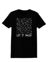 Let It Snow Text Snowflakes - Christmas Womens Dark T-Shirt-TooLoud-Black-X-Small-Davson Sales