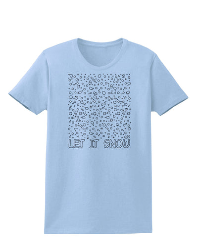 Let It Snow Text Snowflakes - Christmas Womens T-Shirt-Womens T-Shirt-TooLoud-Light-Blue-X-Small-Davson Sales