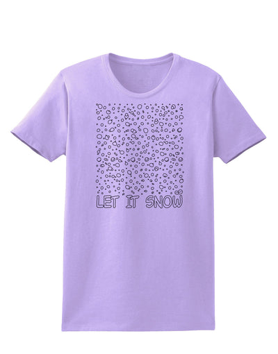 Let It Snow Text Snowflakes - Christmas Womens T-Shirt-Womens T-Shirt-TooLoud-Lavender-X-Small-Davson Sales