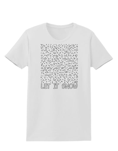 Let It Snow Text Snowflakes - Christmas Womens T-Shirt-Womens T-Shirt-TooLoud-White-X-Small-Davson Sales