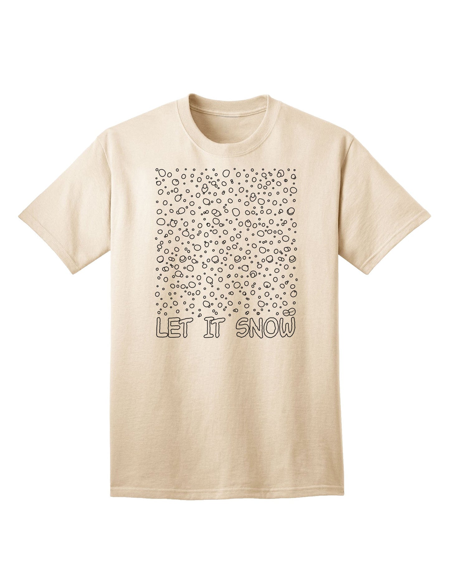 Let It Snow Text Snowflakes - Premium Christmas Adult T-Shirt Collection-Mens T-shirts-TooLoud-Natural-Small-Davson Sales