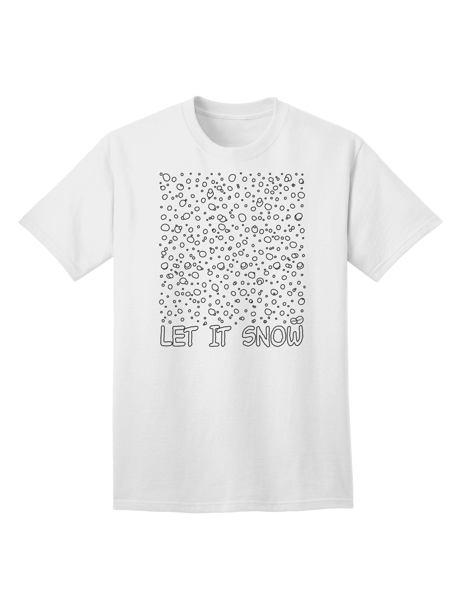 Let It Snow Text Snowflakes - Premium Christmas Adult T-Shirt Collection-Mens T-shirts-TooLoud-White-Small-Davson Sales