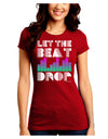 Let the Beat Drop Design Juniors Crew Dark T-Shirt by TooLoud-T-Shirts Juniors Tops-TooLoud-Red-Juniors Fitted Small-Davson Sales