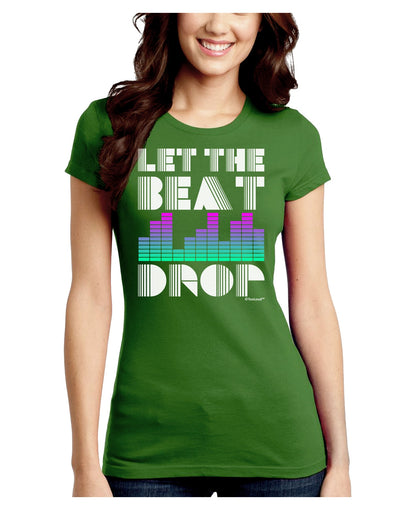 Let the Beat Drop Design Juniors Crew Dark T-Shirt by TooLoud-T-Shirts Juniors Tops-TooLoud-Kiwi-Green-Juniors Fitted X-Small-Davson Sales