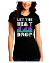 Let the Beat Drop Design Juniors Crew Dark T-Shirt by TooLoud-T-Shirts Juniors Tops-TooLoud-Black-Juniors Fitted Small-Davson Sales