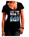 Let the Beat Drop Design Juniors V-Neck Dark T-Shirt by TooLoud-Womens V-Neck T-Shirts-TooLoud-Black-Juniors Fitted Small-Davson Sales