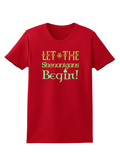 Let the Shenanigans Begin Womens Dark T-Shirt-TooLoud-Red-X-Small-Davson Sales