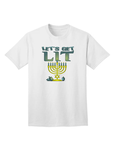 Let's Get Lit Menorah Adult T-Shirt-Mens T-Shirt-TooLoud-White-Small-Davson Sales