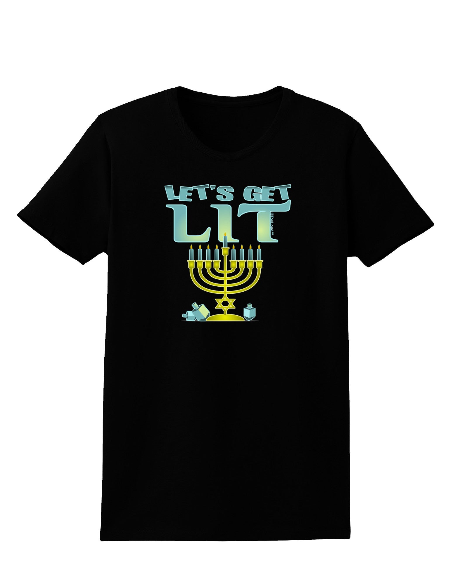 Let's Get Lit Menorah Womens Dark T-Shirt-Womens T-Shirt-TooLoud-Black-X-Small-Davson Sales