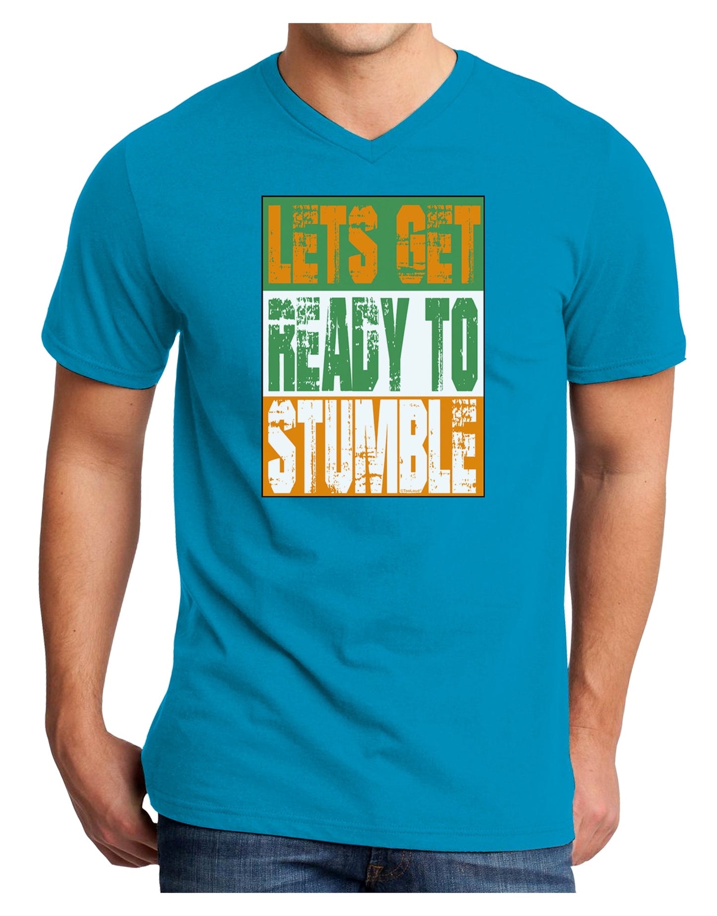 Lets Get Ready To Stumble Adult Dark V-Neck T-Shirt by TooLoud-TooLoud-Turquoise-Small-Davson Sales
