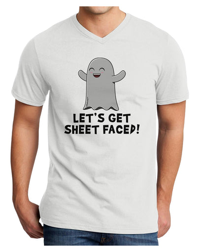 Let's Get Sheet Faced Adult V-Neck T-shirt by TooLoud-Mens V-Neck T-Shirt-TooLoud-White-Small-Davson Sales