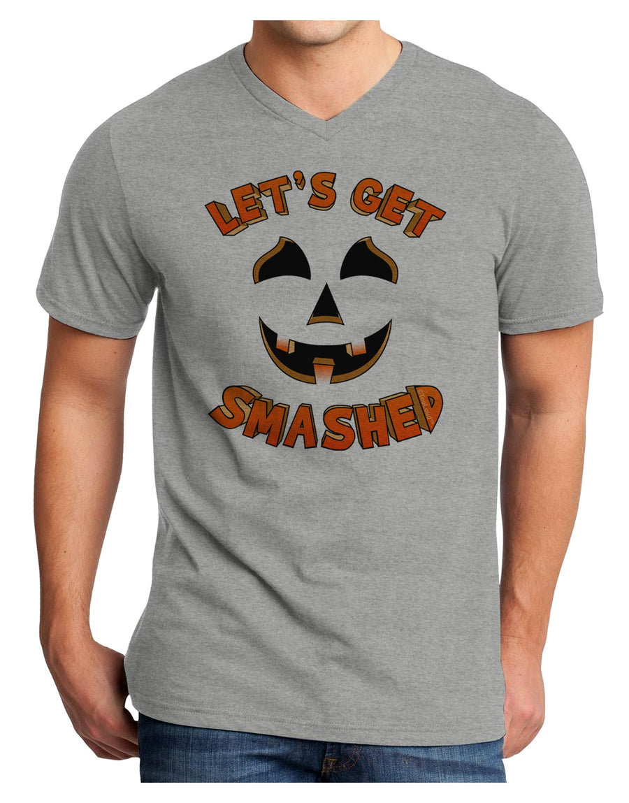 Let's Get Smashed Pumpkin Adult V-Neck T-shirt by TooLoud-Mens V-Neck T-Shirt-TooLoud-White-Small-Davson Sales