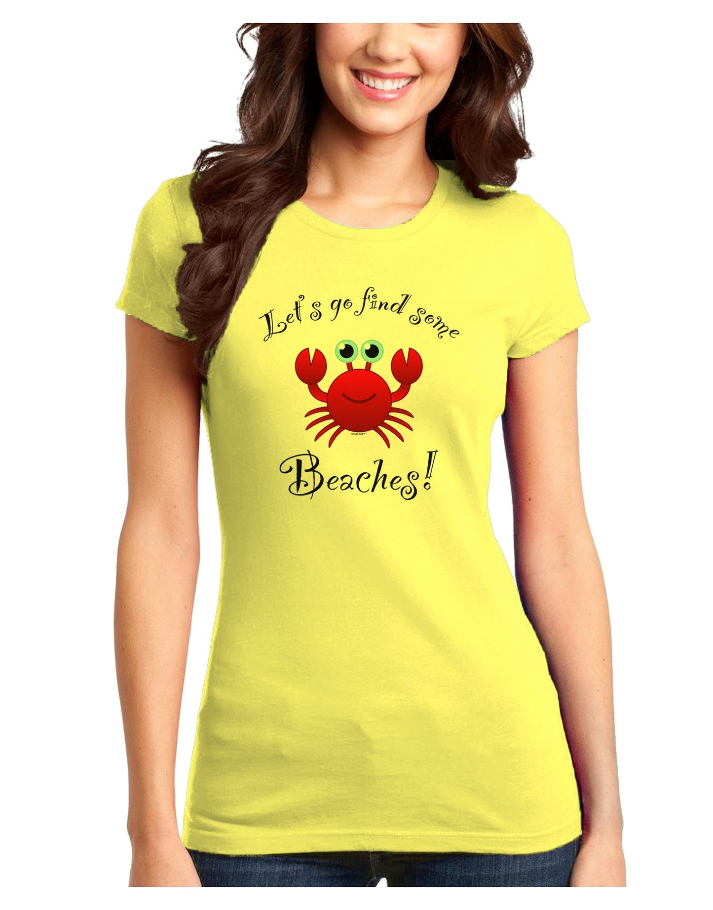 Lets Go Find Some Beaches Juniors T-Shirt-Womens Juniors T-Shirt-TooLoud-Yellow-Juniors Fitted XS-Davson Sales