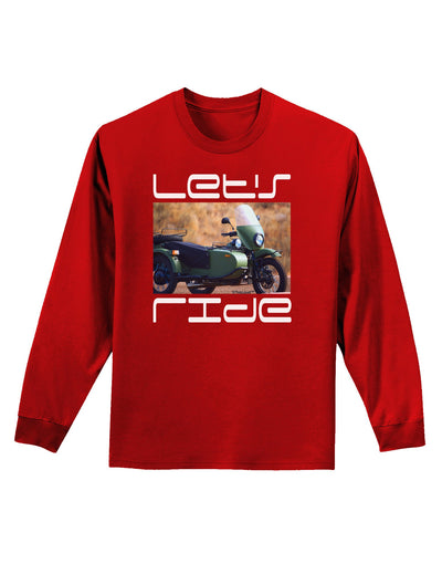 Lets Ride Sidecar Motorcycle Adult Long Sleeve Dark T-Shirt-TooLoud-Red-Small-Davson Sales