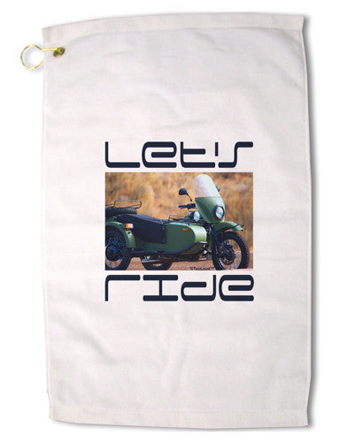 Lets Ride Sidecar Motorcycle Premium Cotton Golf Towel - 16 x 25 inch-Golf Towel-TooLoud-16x25"-Davson Sales