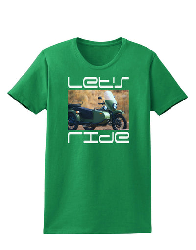 Lets Ride Sidecar Motorcycle Womens Dark T-Shirt-TooLoud-Kelly-Green-X-Small-Davson Sales