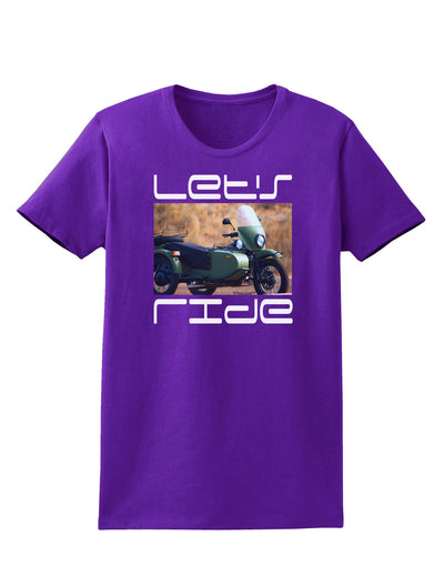 Lets Ride Sidecar Motorcycle Womens Dark T-Shirt-TooLoud-Purple-X-Small-Davson Sales