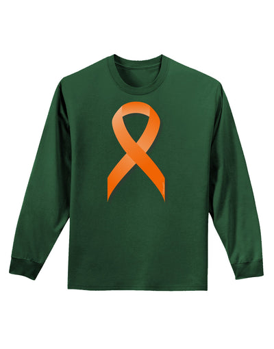 Leukemia Awareness Ribbon - Orange Adult Long Sleeve Dark T-Shirt-TooLoud-Dark-Green-Small-Davson Sales