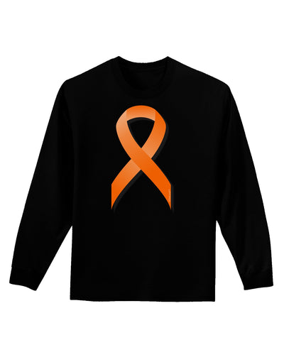 Leukemia Awareness Ribbon - Orange Adult Long Sleeve Dark T-Shirt-TooLoud-Black-Small-Davson Sales