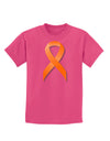 Leukemia Awareness Ribbon - Orange Childrens Dark T-Shirt-Childrens T-Shirt-TooLoud-Sangria-X-Small-Davson Sales