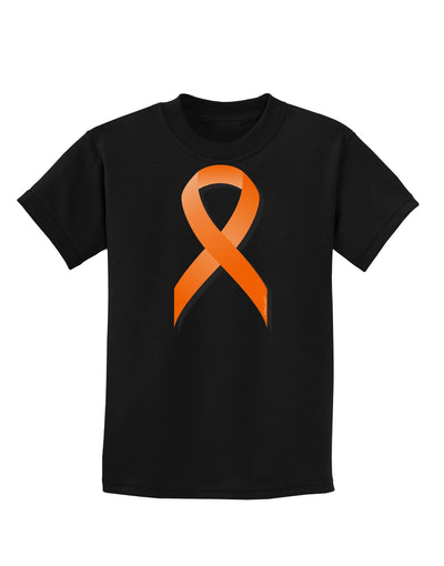 Leukemia Awareness Ribbon - Orange Childrens Dark T-Shirt-Childrens T-Shirt-TooLoud-Black-X-Small-Davson Sales